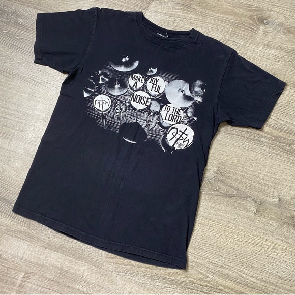 Vintage Y2K Not of This World Psalms Jesus T Shirt Drummer Size Medium Mens - Picture 6 of 13